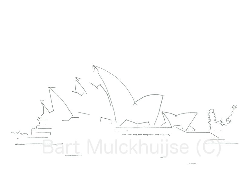 tekening Sydney Opera House